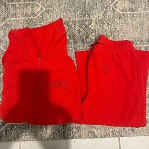 Women Red Tracksuit Set